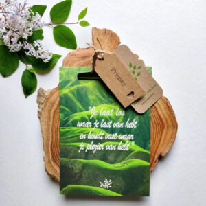 Cadeauset houten klembord met mindfulness quote