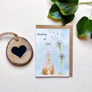 Houten hartje met kaart konijn